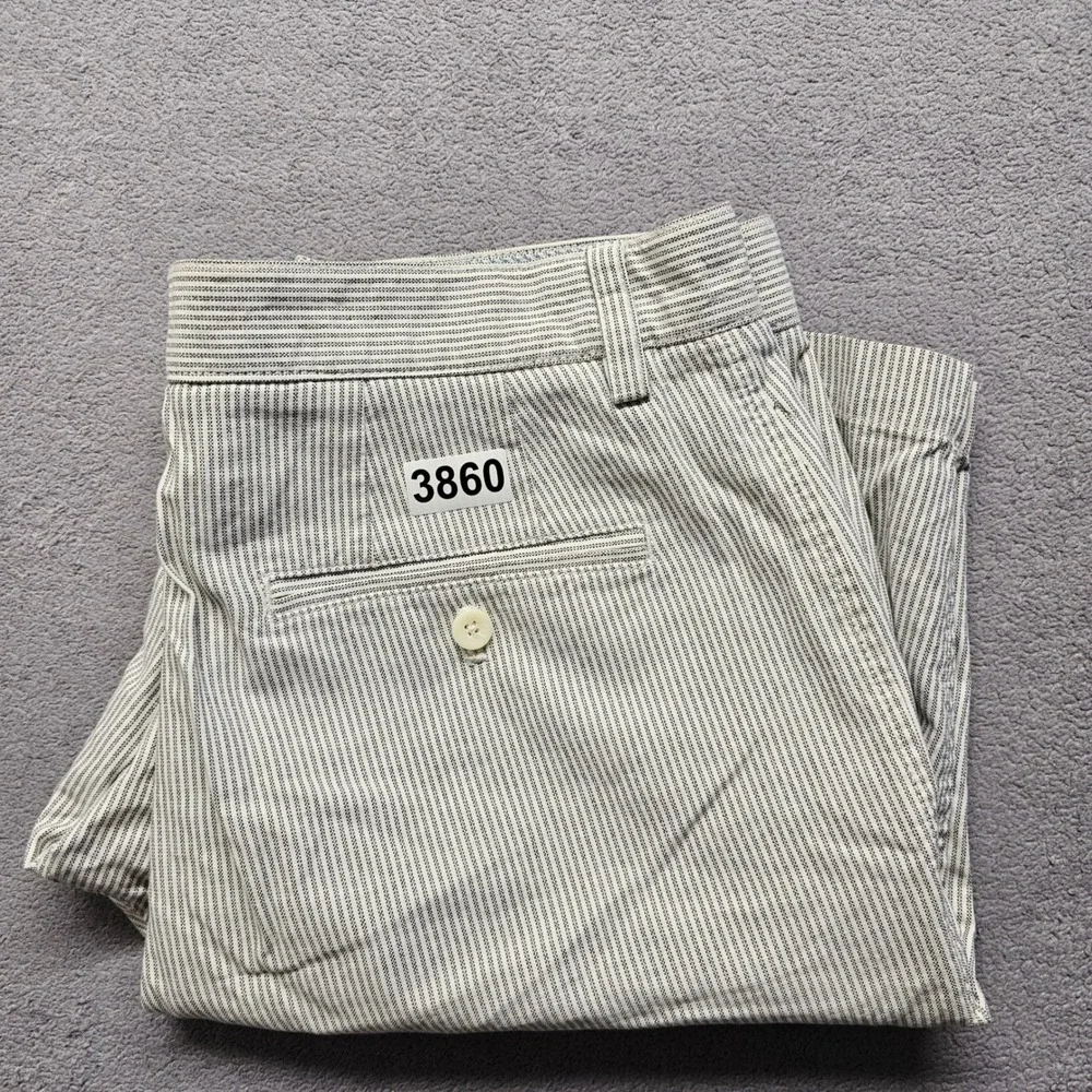 Banana Republic Emerson Chino Shorts Mens 34 Blue White Striped Slash Pocket